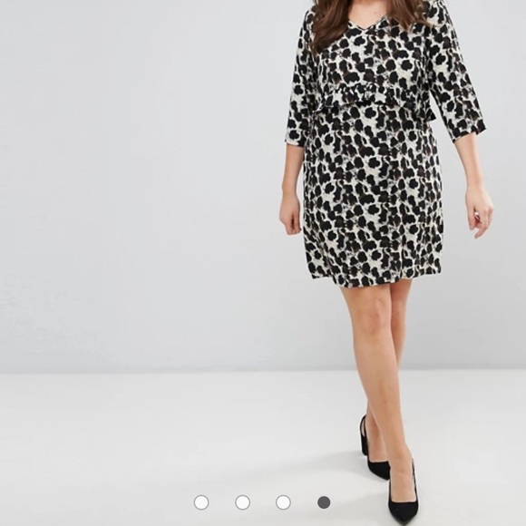 Junarose Printed Frill Shift Dress US 18 - Picture 4 of 5